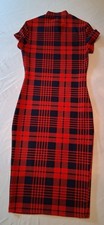 SHEIN Women's XS Mock Turtle Neck Plaid Form Fitting Knee Length Dress