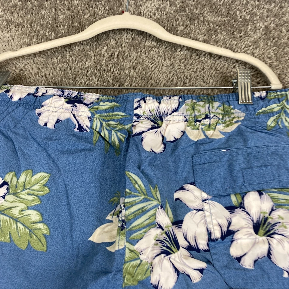 Pantalones Cortos de Tablero Marca CHEROKEE PARA Hombre Talla XXL Azul Cintura Elástica Cordón Floral Foto 4 de 4