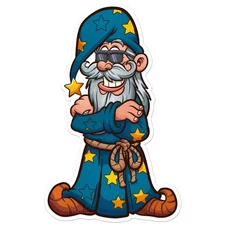 Cartoon Wizard Funny - Vinyl Decal Sticker - Car Window Laptop - ebn7825