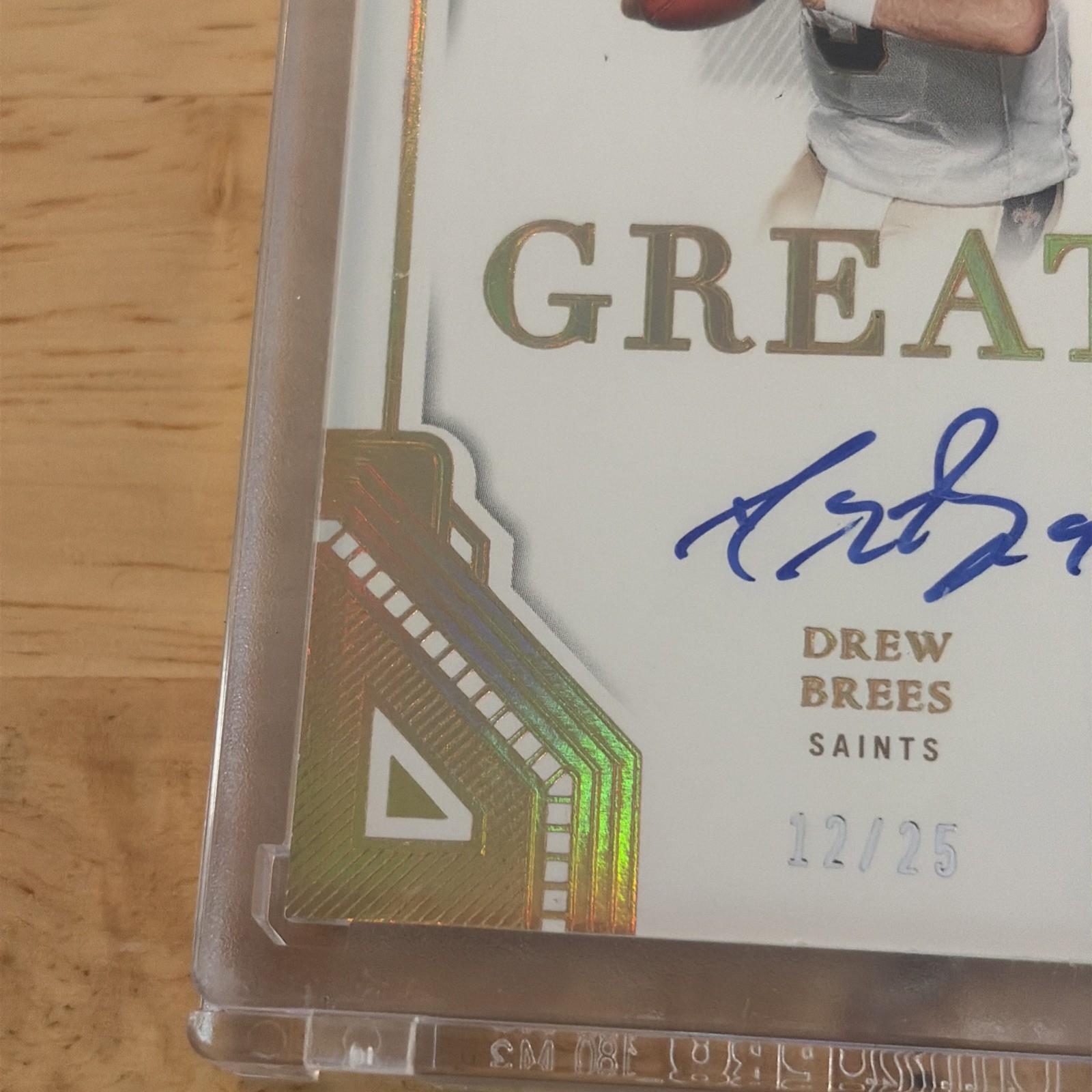 2023 Panini Flawless Greats Drew Brees Gold /25 Saints view 4
