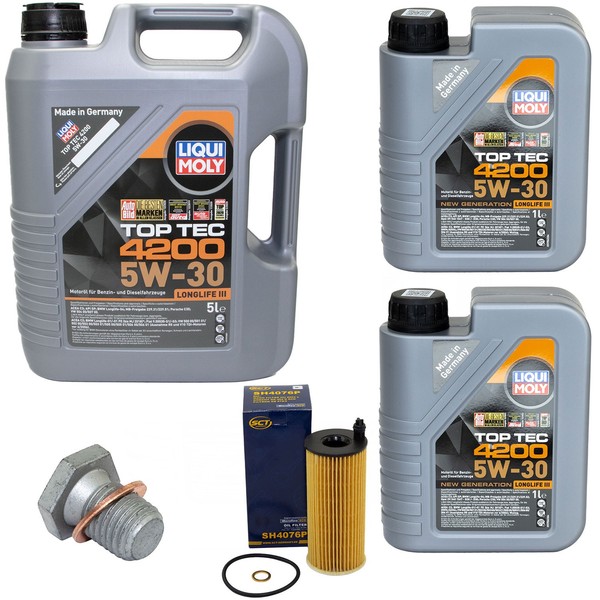 MotoröL Filter Set 5W-30 Liqui Moly 7 Liter + Schraube FüR BMW 6Er 7Er 4Er X5 X3-image