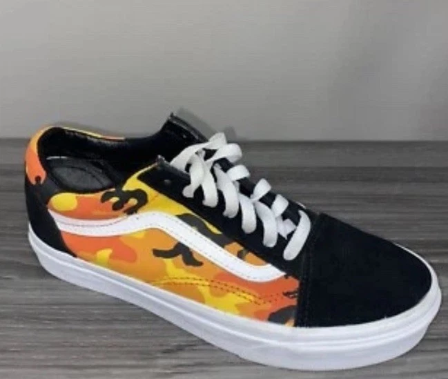 Vans Old Skool Pop Camuflado Para hombres Jóvenes Talla 5 Naranja Negro Gamuza Lona Zapatos de Skate Foto 4 de 4