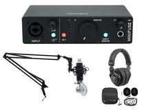 Arturia Minifuse 1-Person Podcast Podcasting Bundle w/Microphone Headphones Boom