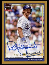 2026 Topps Series 1 Robin Yount Auto 1991 Topps Gold #/50 Brewers SP