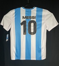 AFA Official Soccer Jersey Blue White Argentina LARGE Lionel Messi #10 Licensed