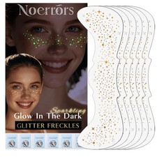 Noerrors 6pcs Glitter Freckles Glow in the Dark Temporary Speckles Set A