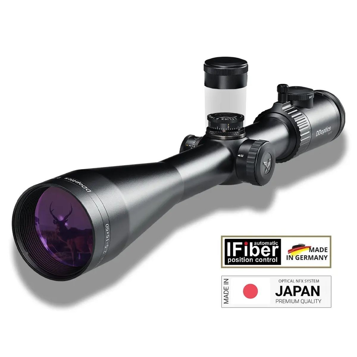 DDoptics Zielfernrohr Nighteagle NFX 2,5-15x50 Absehen 4N MRAD LP mit IFiber