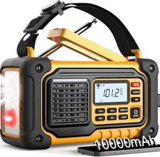 NOAA Hand Crank Emergency Weather Radio 10000mAh Solar AM FM SW Flashlight SOS