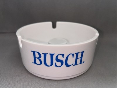 Vintage White BUSCH BEER Anheuser-Busch Melamine Bar Room Ashtray