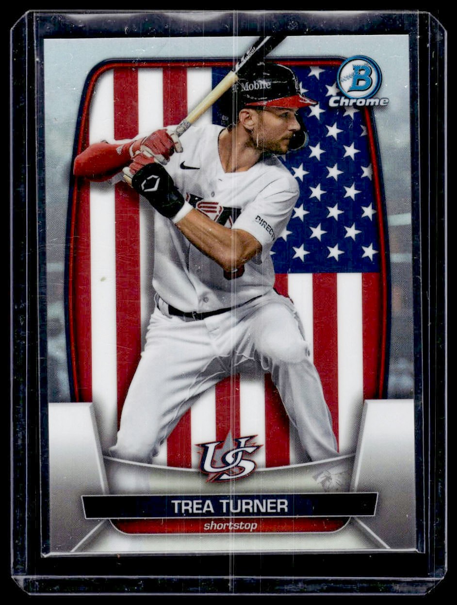 2023 Bowman Chrome Trea Turner WBC Flag Refractor WBC-84 #/499