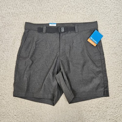 Columbia Shorts Gray Mens 36 Sullivan Bay EXS 8'' Belted UPF Wicking Outdoor Camp