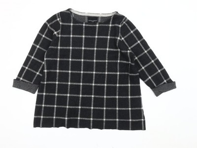 Cynthia Rowley Damenpullover schwarz kariert Übergröße 20
