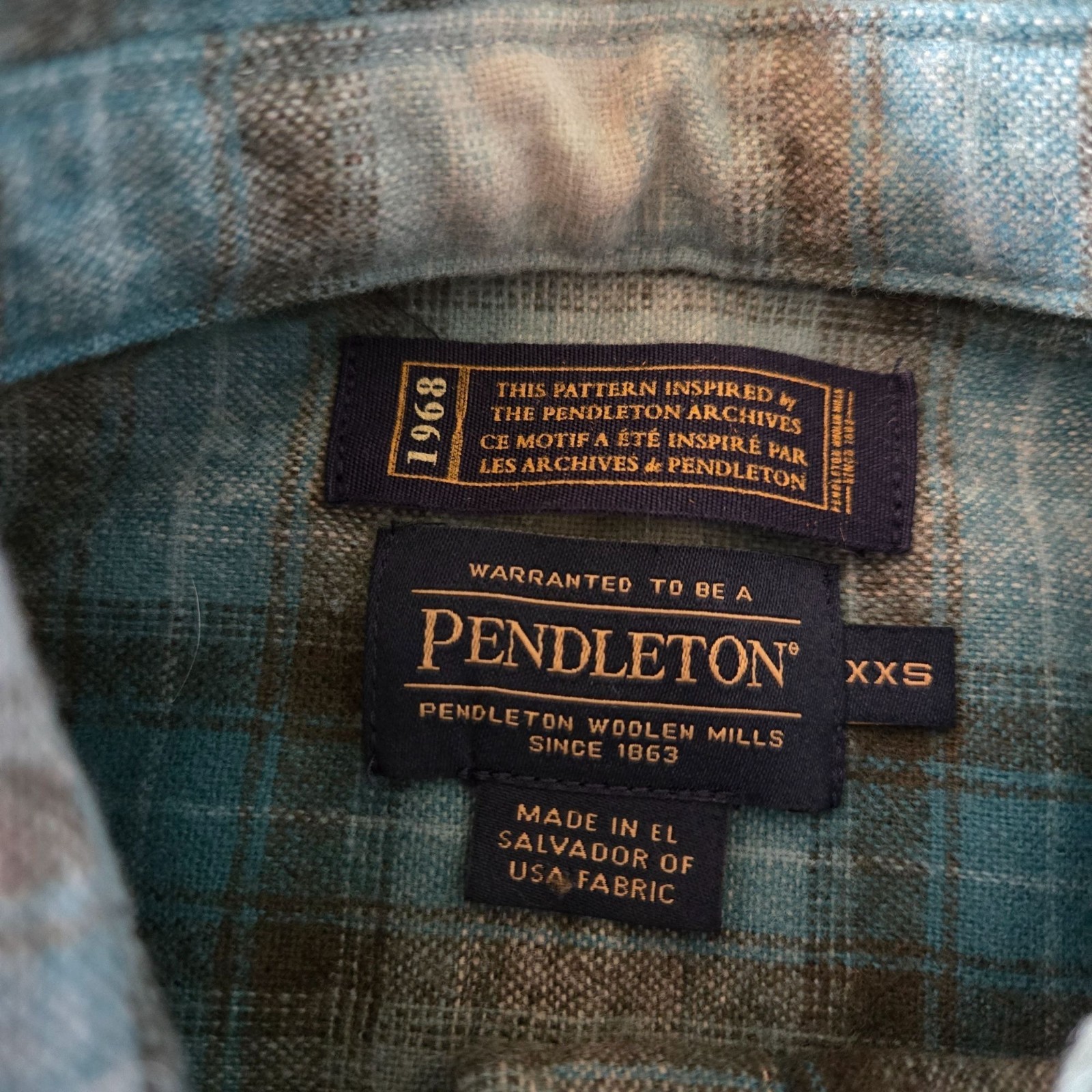 Pendleton Wool Board Blue Gray Plaid Flannel Shir… - image 6