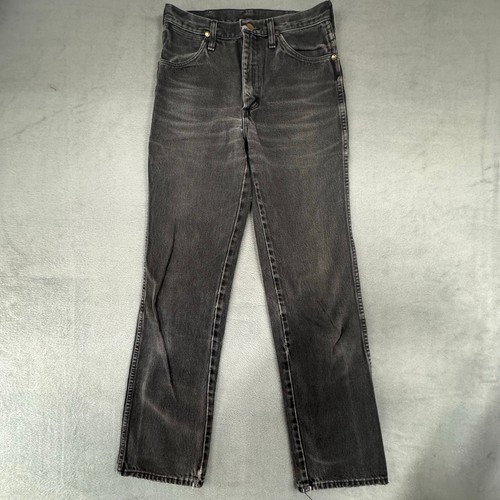 Vintage Wrangler Jeans Mens Black Faded Denim Pants Western Work USA 29x30 - Imagen 4 de 14