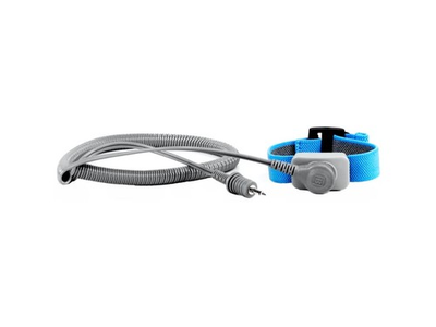 #ad Techni Pro 10020150 Wrist Strap Dual Wire 4mm Snap 12ft Cord Blue Gray $33.57