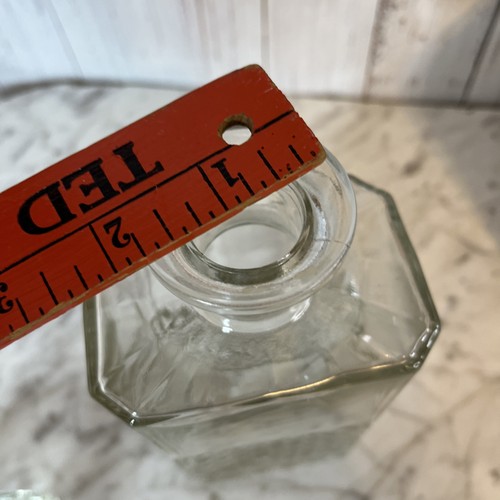 Klar Diamantschliff Karaffe Korken Stopfen Vintage Glasflasche - Bild 14 von 16