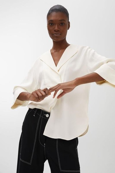 Women ARKET Shirt White Viscose 34