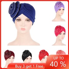 Muslim Women Hair Loss Chemo Caps Turban Hijab Bonnet Hat Flower Head Wrap Cover