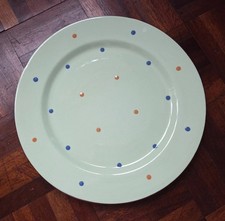 Vintage Dartmouth Pottery Green Polka Dot Dinner Plate 25cm