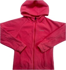 Columbia Girls Glacial Fleece Full Zip Hoodie Jacket Youth Large Pink 14-16 