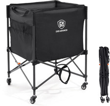 Rolling Ball Storage Cart Lockable Wheels, 33X22.8In/45X25In Collapsible Garage