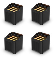 4 Chauvet DJ Freedom Par Q9 RGBA LED Wireless DMX Battery Par Can Wash Up-lights