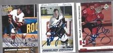 BRIAN WESENBERG AND TWO OTHER NHL,CHL,AHL AUTOGRAPH HOCKEY CARDS