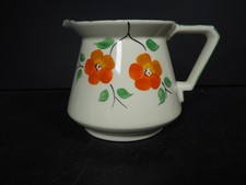 Wonderful Art Deco Hand-Painted Orange Floral Custard Jug
