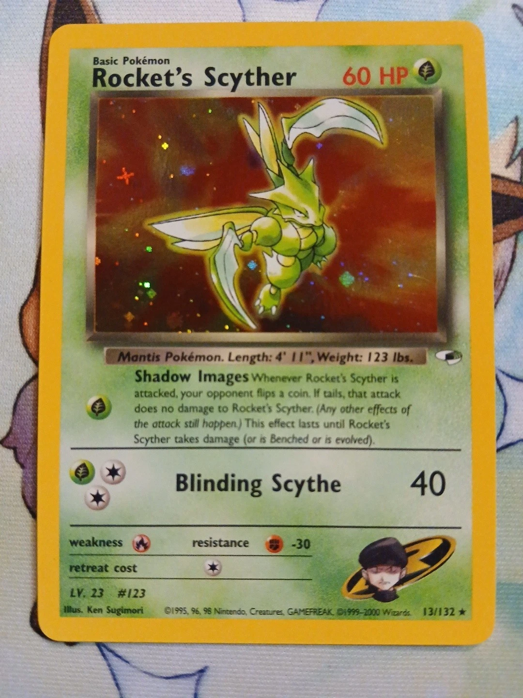 Rocket's Scyther 013/132 Gym Heroes Holo
