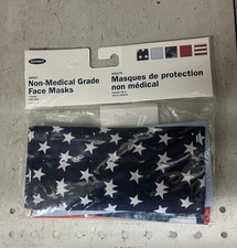 New-OLD NAVY Face Masks 5 Pack ADULT Size 100 Cotton USA FLAG Red White Blue