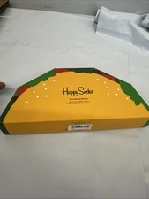 Happy Socks Gift box Something To Taco About Adult Crew Socks 2 Pairs 8-12 Size