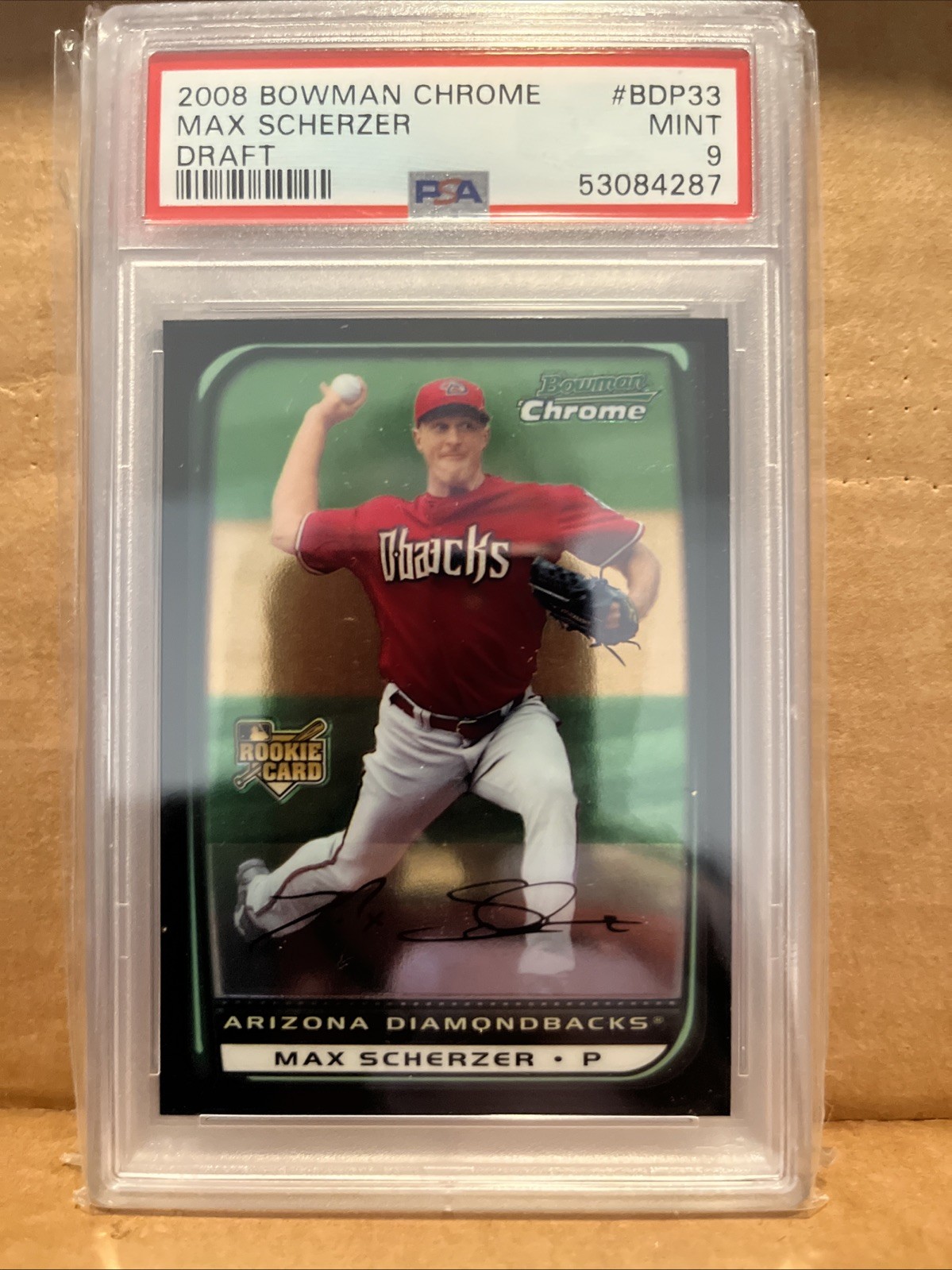 Max Scherzer 2008 Bowman Chrome Draft RC #BDP33 PSA 9 MINT