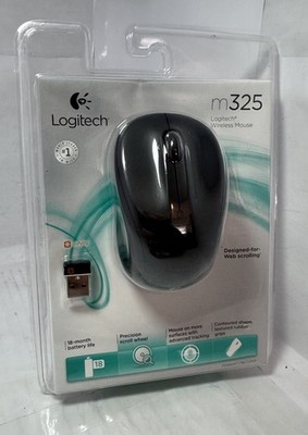Logitech M325 Wireless Mouse New Sealed Black USB Unifying Receiver