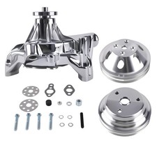 Long Water Pump 2 Groove Crankshaft Pulley Kit For Sb Chevy 350 400 283 327 383
