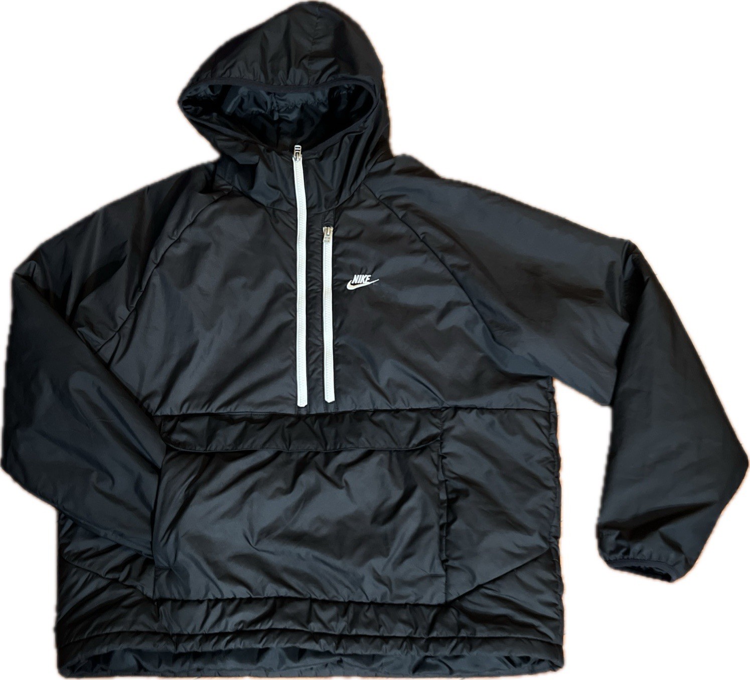 NIKE NSW THERMA-FIT LEGACY HOODED ANORAK 1/4 ZIP JACKET MEN'S L BLACK DD6863-010