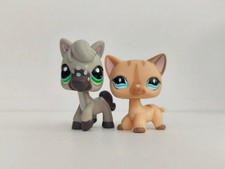 2pcs/lot LPS Toys Littlest Pet Shop Grey Horse Yellow Cat 886 Figure