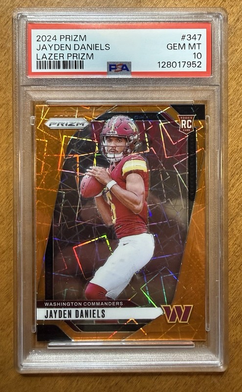 2024 Prizm #347 Jayden Daniels RC PSA 10 Lazer Prizm