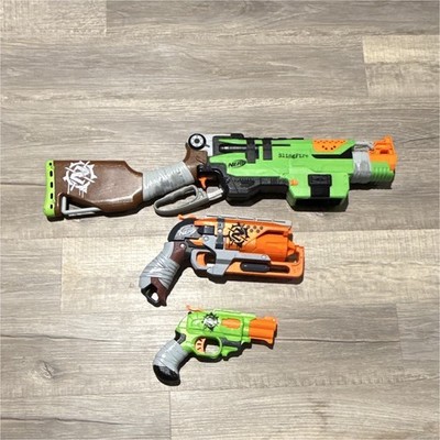 Nerf Zombie Strike SlingFire Doublestrike Hammershot Dart Blasters Lot of 3