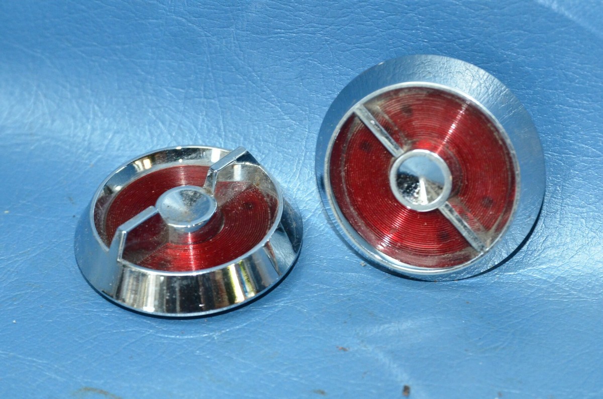 Vtg 1963 1964 Corvette Door Lock Knob Interior Reflector Set Trim
