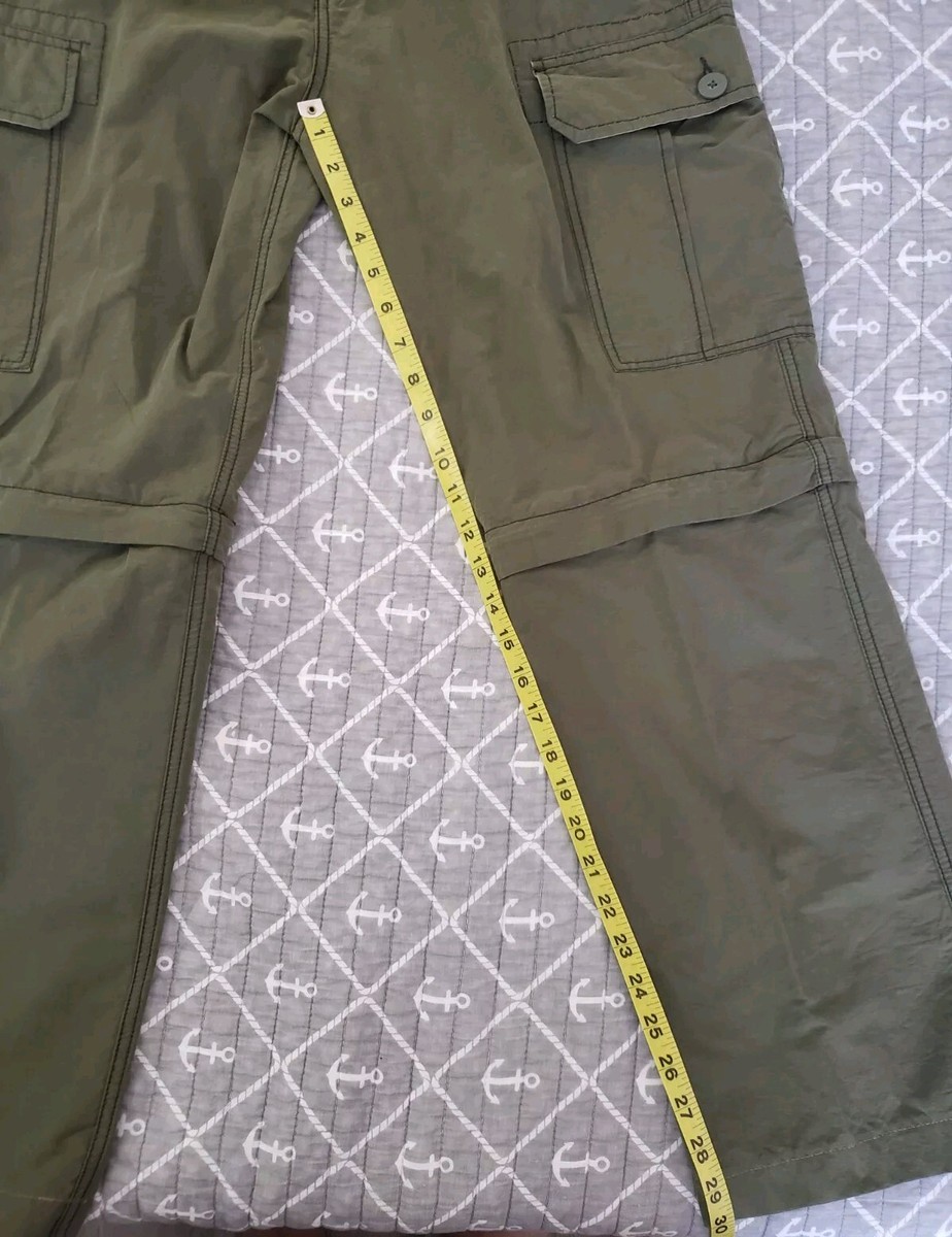 WearFirst Sportswear Mens 34x32 Army Green Convertible Cargo
