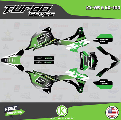 Graphics Kit for Kawasaki KX85 KX100 (2014-2021) KX 85 KX 100 Turbo - Green