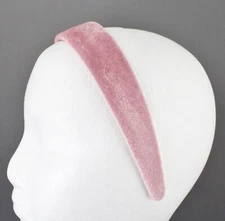 Mauve Pink velvet headband soft velour hair accessory 1.25" wide plain classic