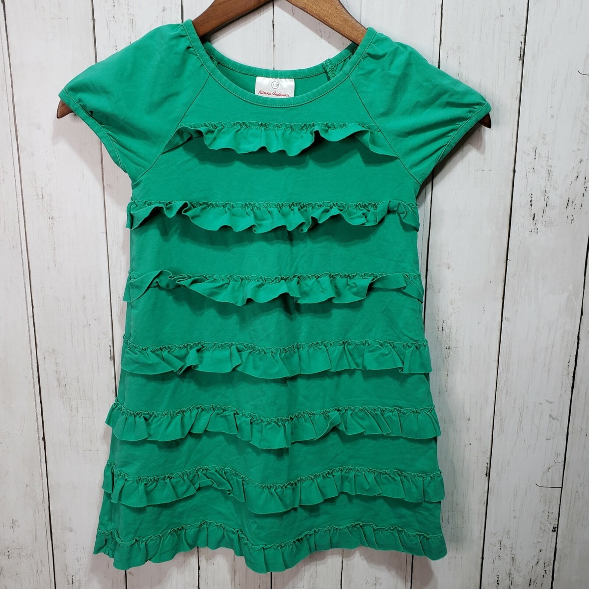 Robe à étages Hanna Andersson - Taille 4T (4 Ans) - Vert Clair - Occasion Très Bon état