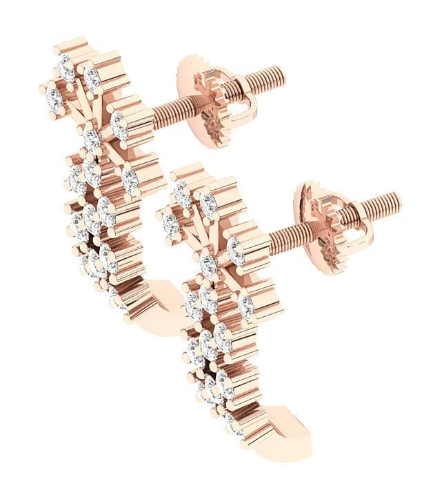 Natural Diamond SI1 G 0.50 Carat Fashion Hoops Earrings 14K Yellow Gold 0.65 In - Image 4 of 4