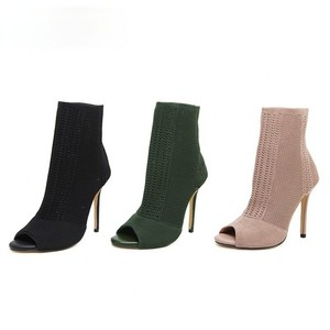 peep toe stretch booties