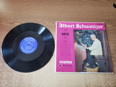 HAND SIGNED 1950s VG+ Albert Schweitzer   Bach, Vol. 2: Chorale Preludes LP33