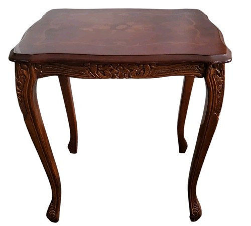 Vintage Italian Style Mahogany Small Side Table Height 47cm - Picture 5 of 13