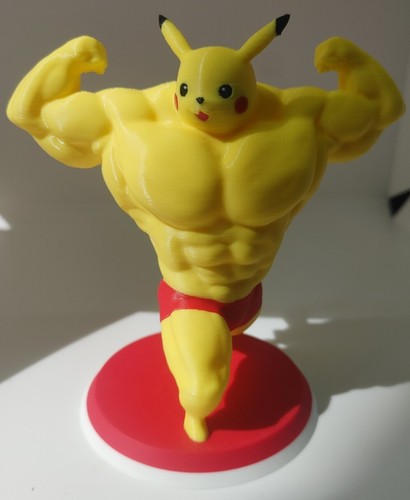 3D Print Pikachu Muscle Swolemon Pecachu Pokemon Buff Bodybuilder ...