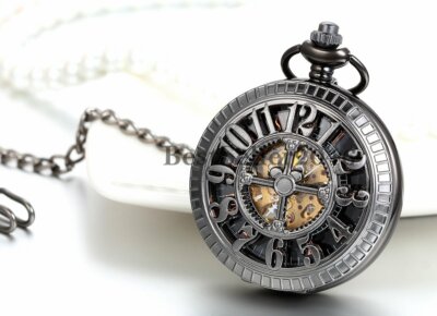 Steampunk Mechanical Hollow Skeleton Hand-Winding Pocket Watch