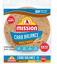 Mission Carb Balance Soft Taco Whole Wheat Tortilla 8/(4paketes